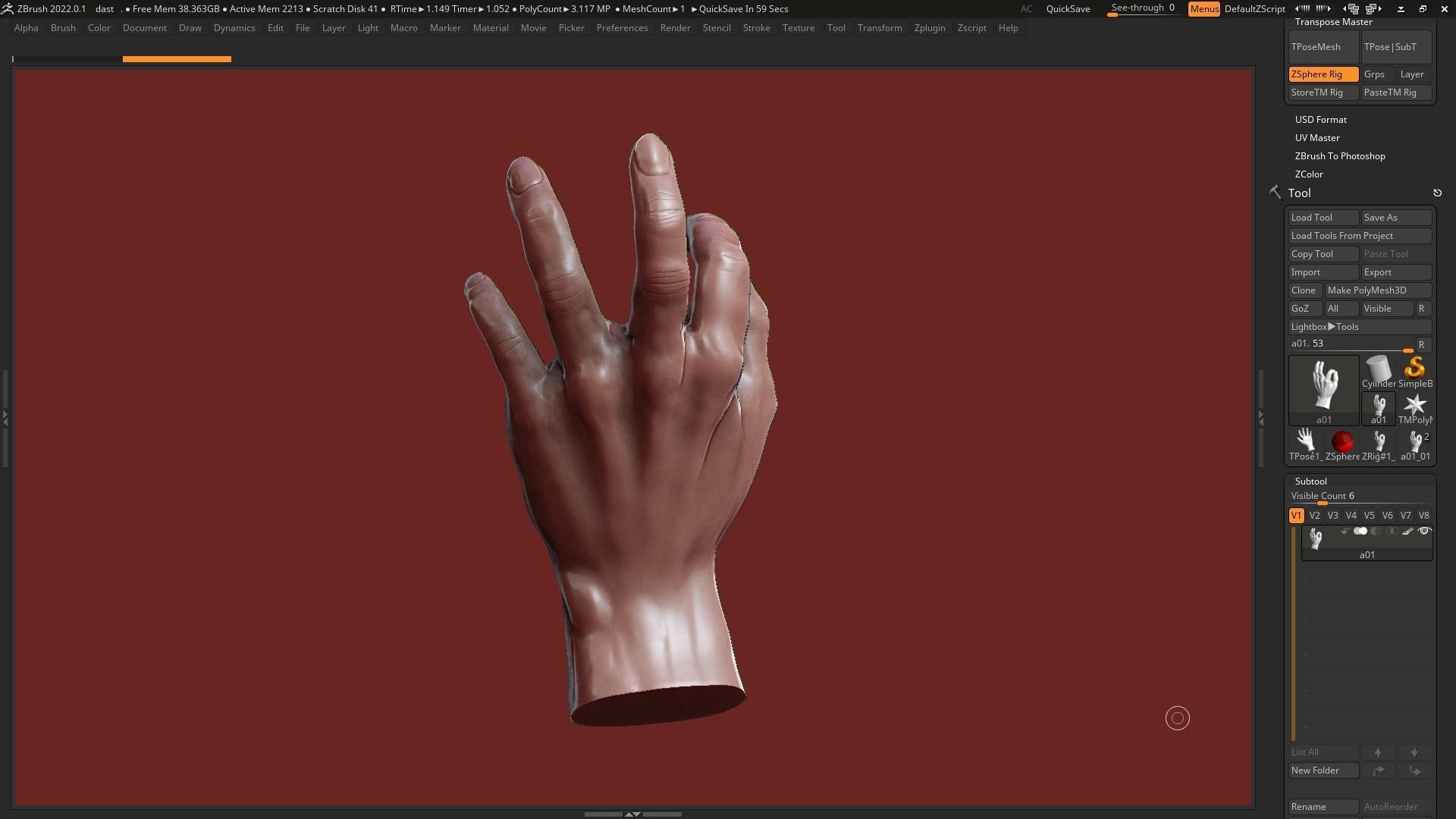 Hand pose 08 3d print model 3D print model_4