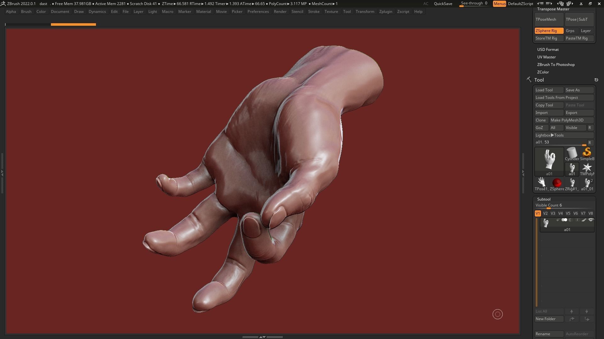 Hand pose 08 3d print model 3D print model_13