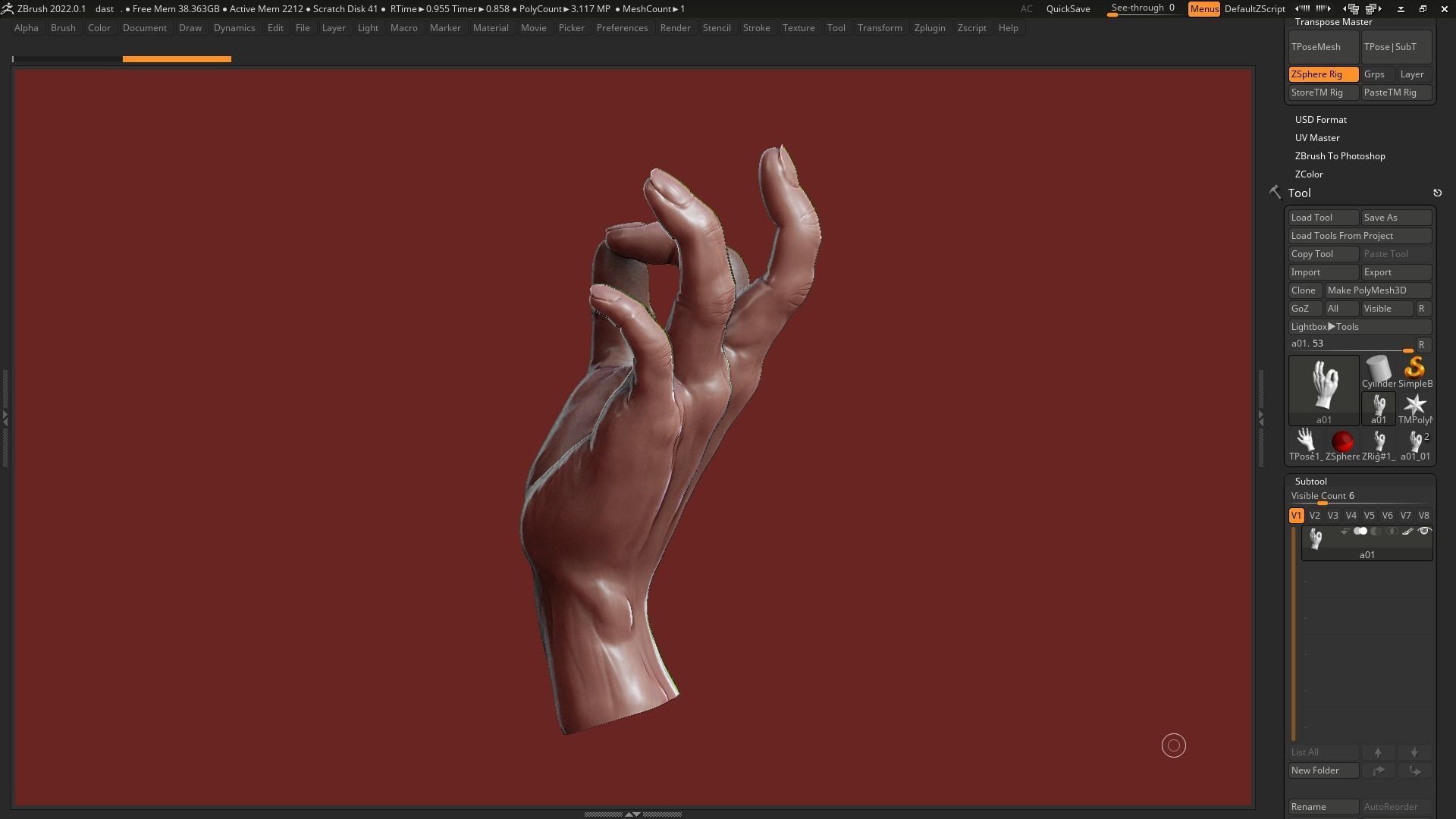 Hand pose 08 3d print model 3D print model_6