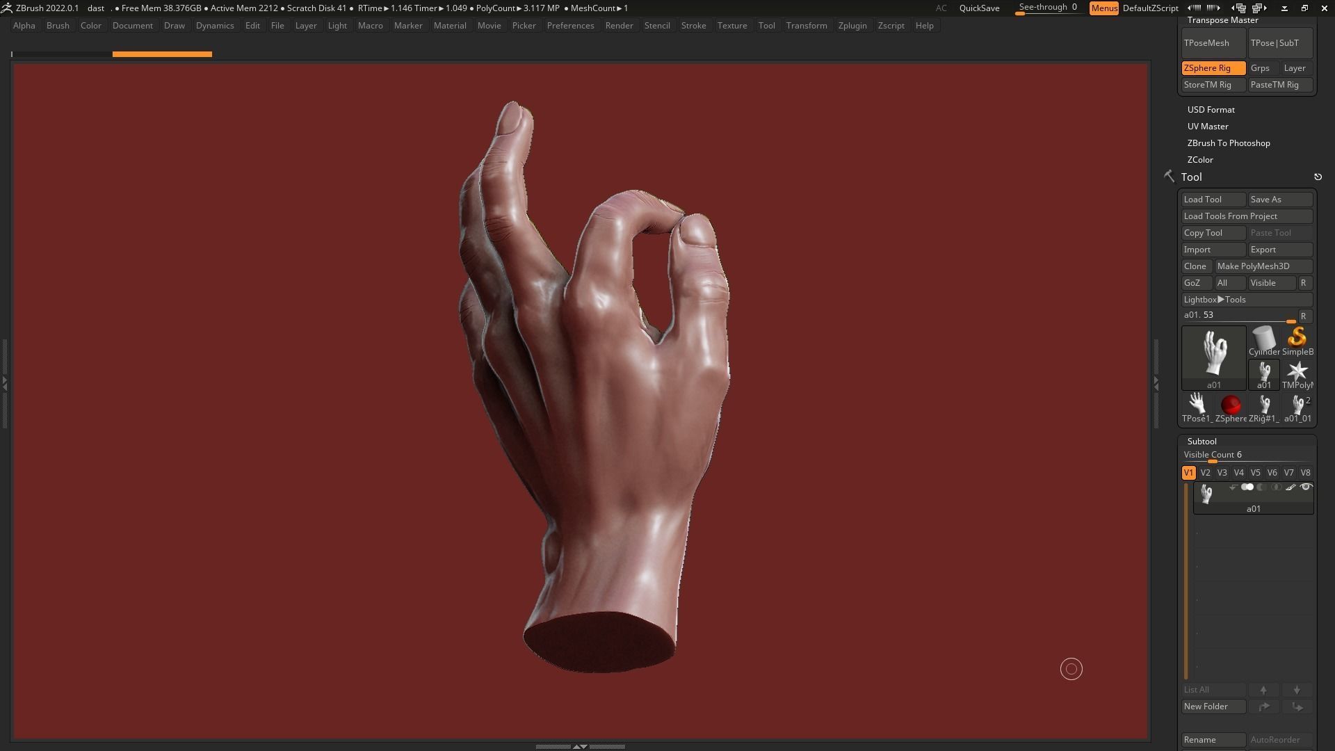 Hand pose 08 3d print model 3D print model_2