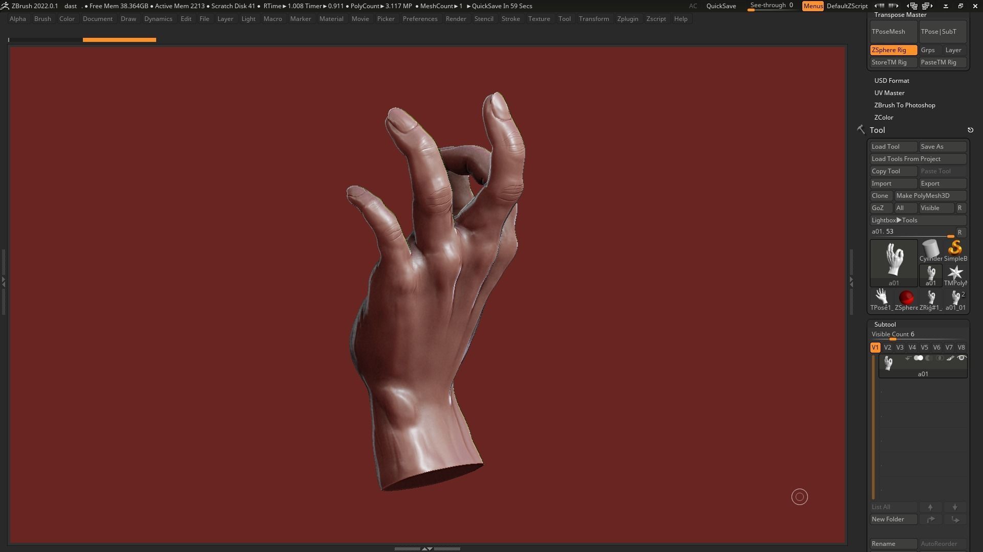 Hand pose 08 3d print model 3D print model_5