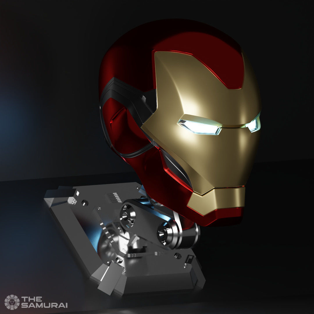 Articulating Helmet Stand 3D print model_2