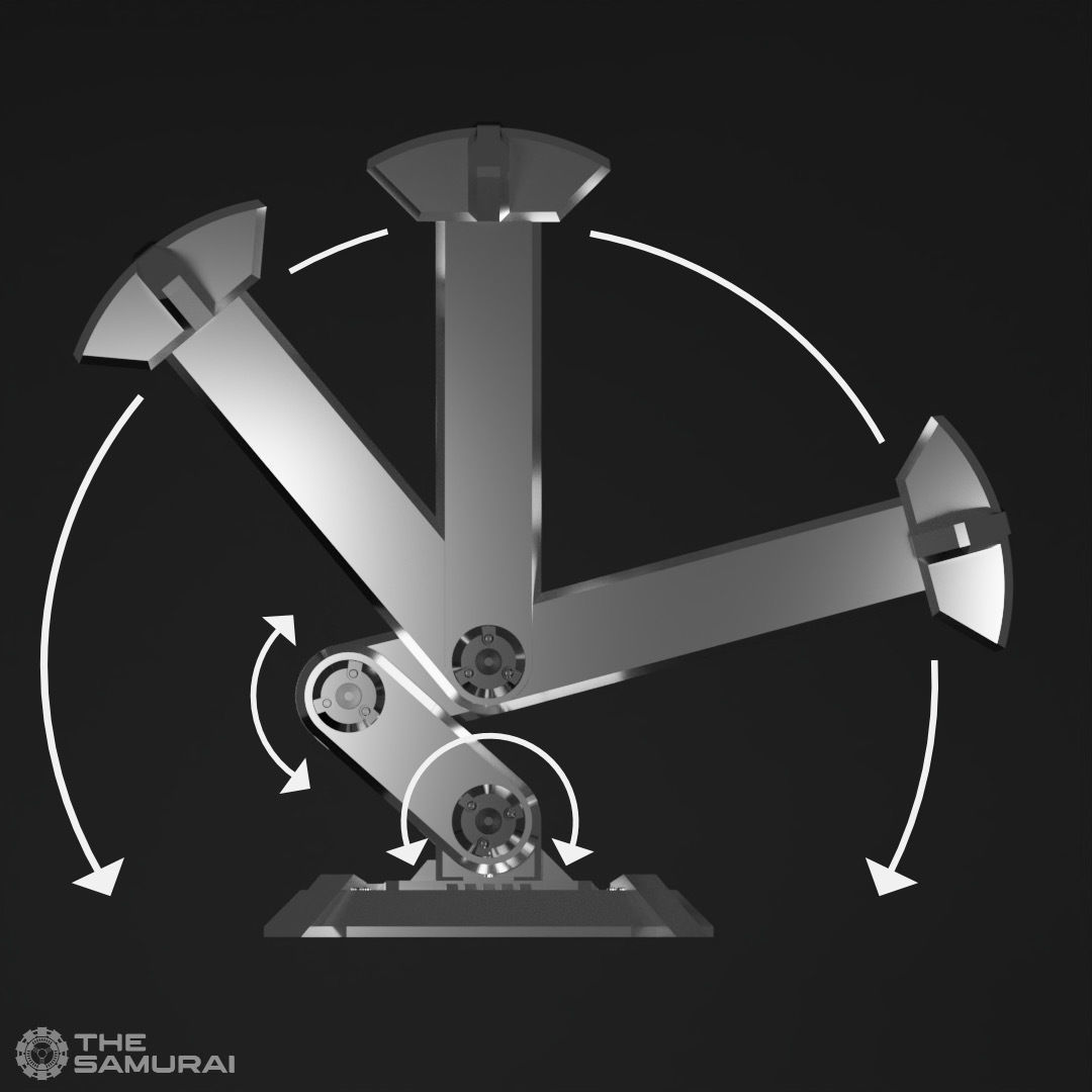 Articulating Helmet Stand 3D print model_7