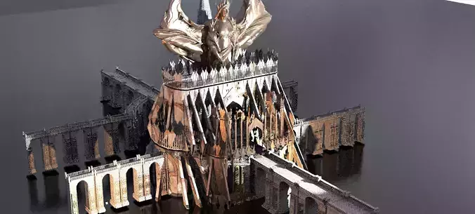 Arthur palace marble structure palace Cathedral 4  3D model