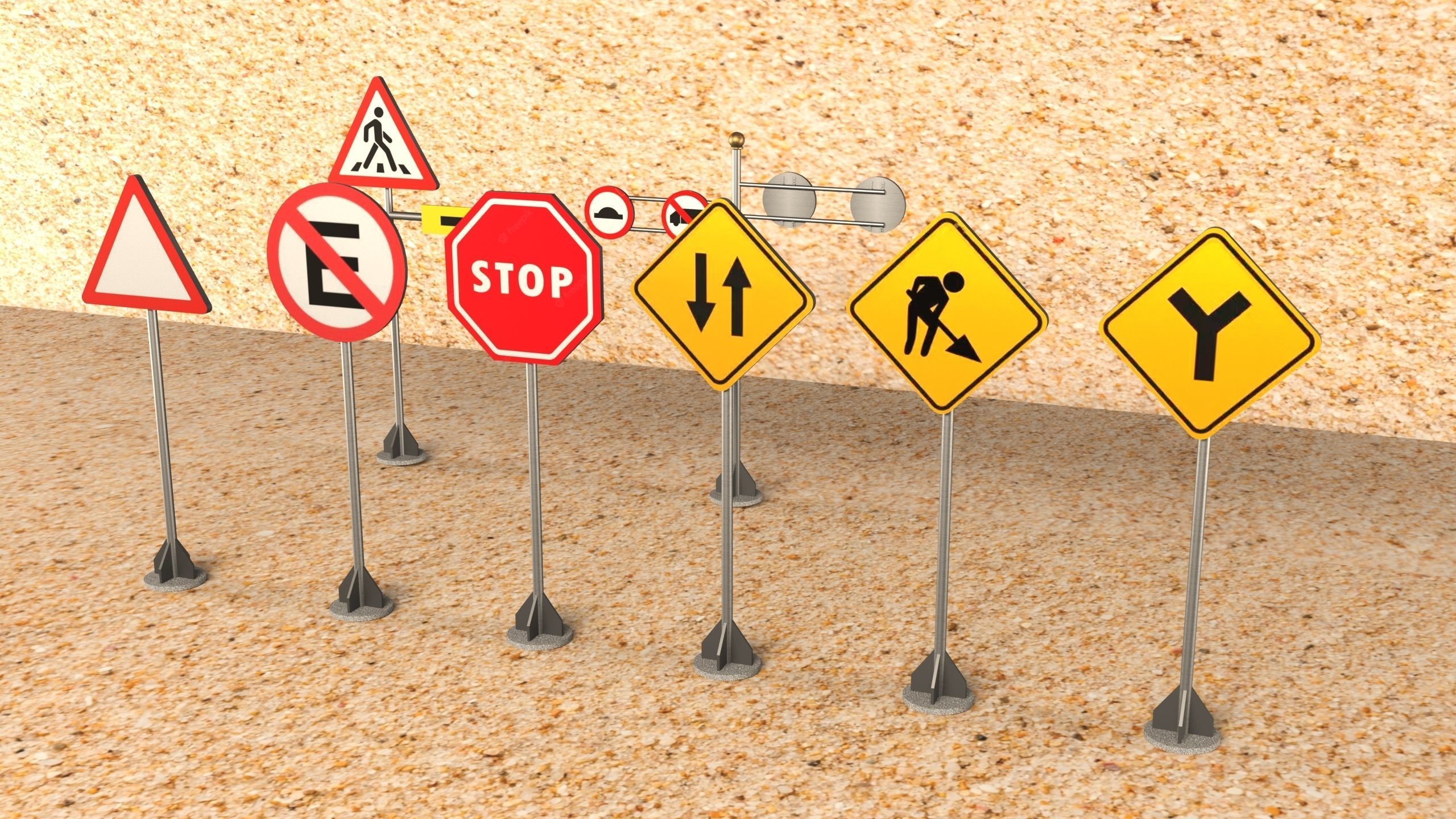 traffic signal Free low-poly 3D model_2