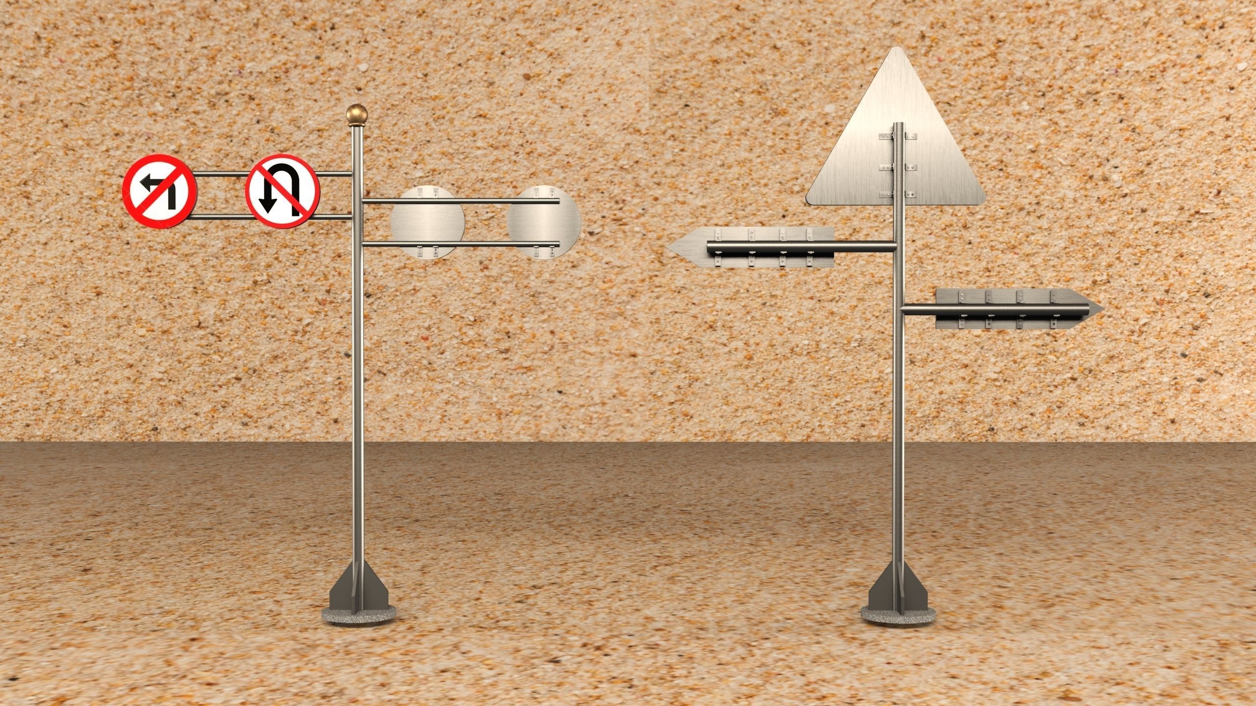 traffic signal Free low-poly 3D model_3