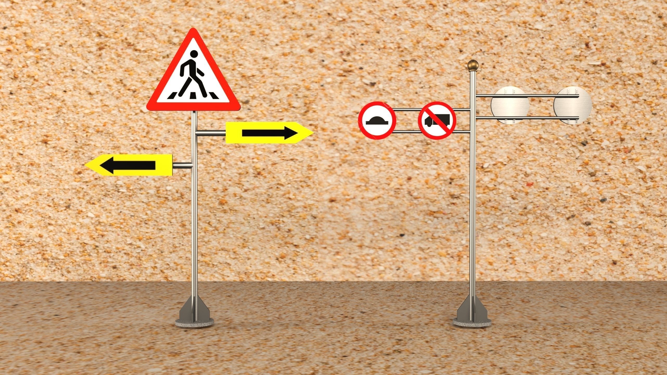 traffic signal Free low-poly 3D model_1