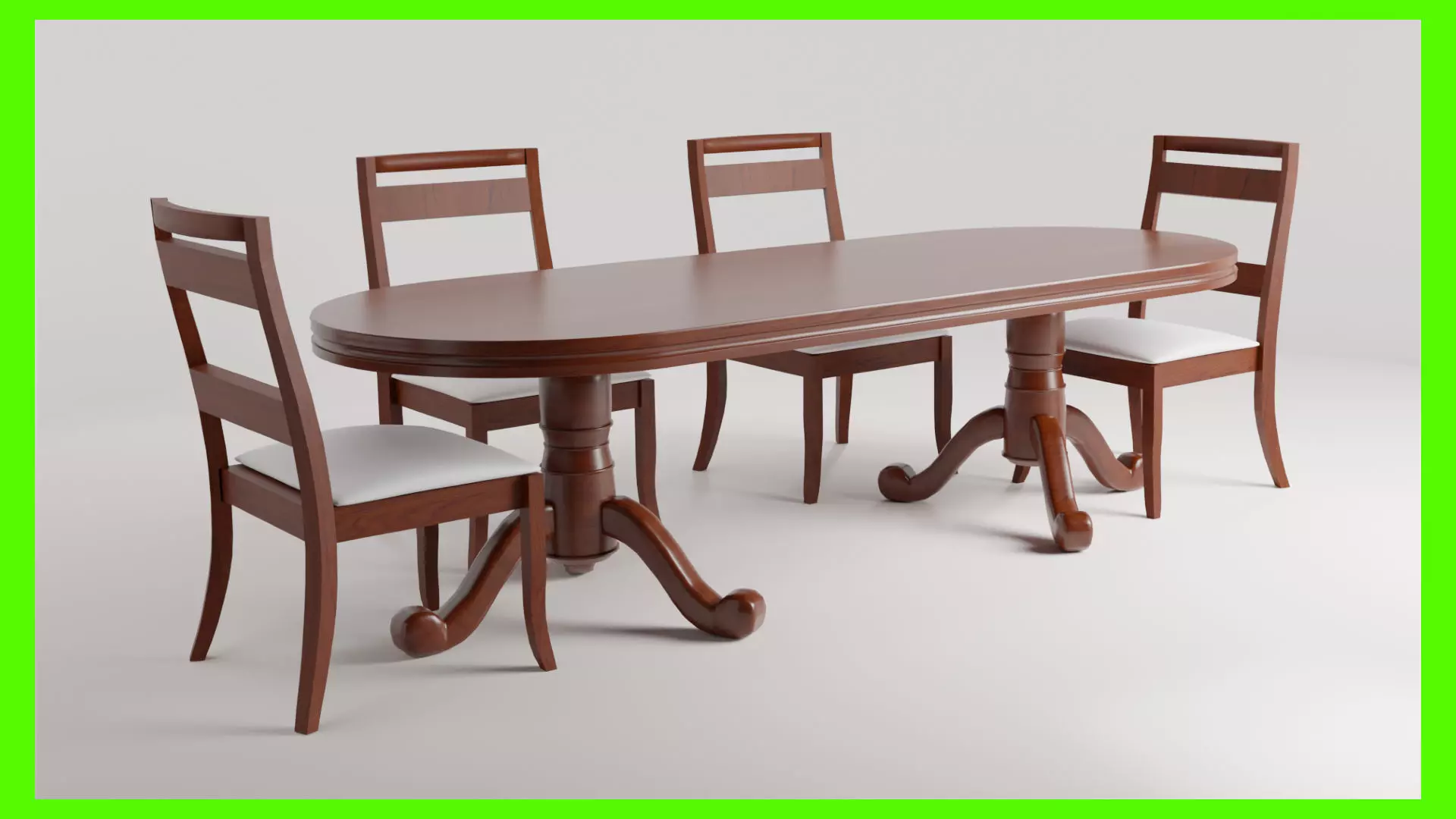 Classic Dinner Table 3D model_0