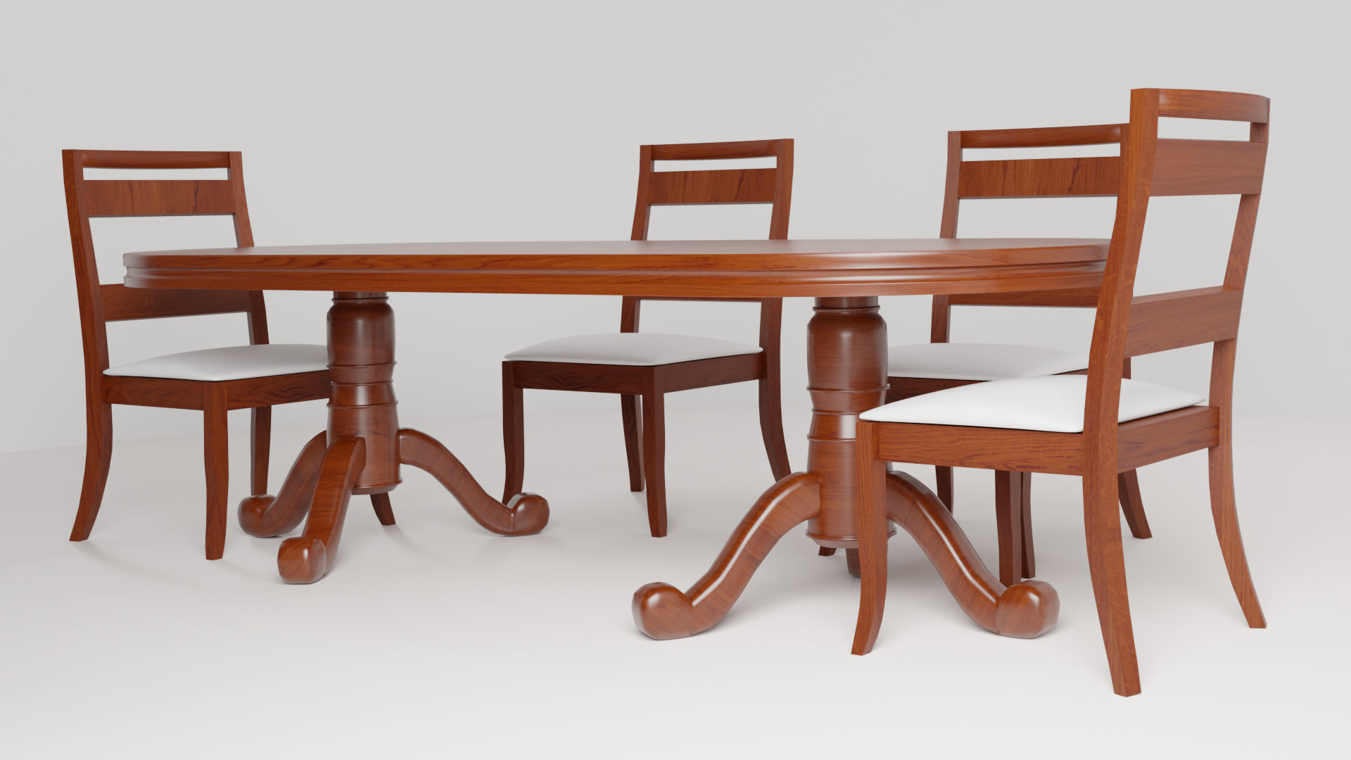 Classic Dinner Table 3D model_3
