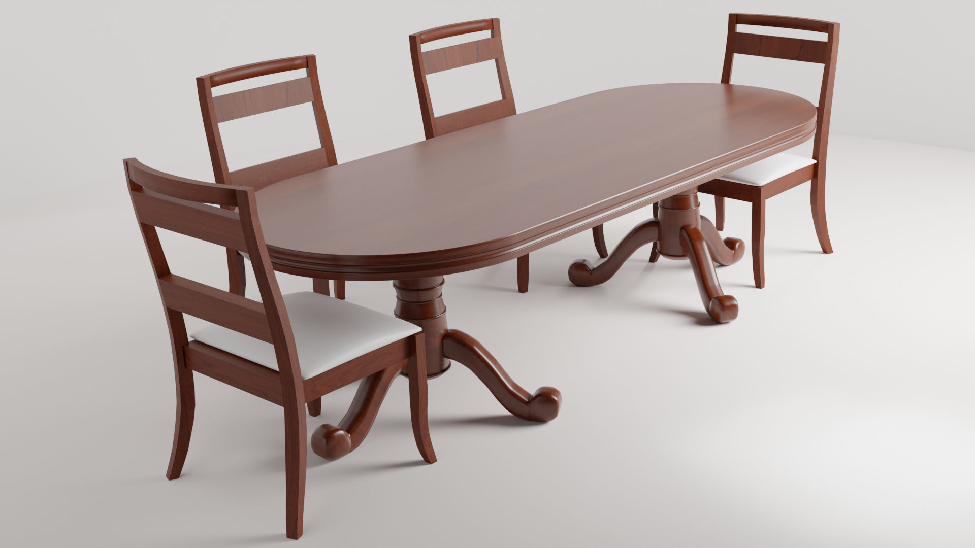 Classic Dinner Table 3D model_1