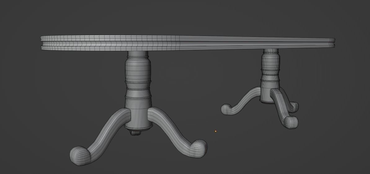 Classic Dinner Table 3D model_4