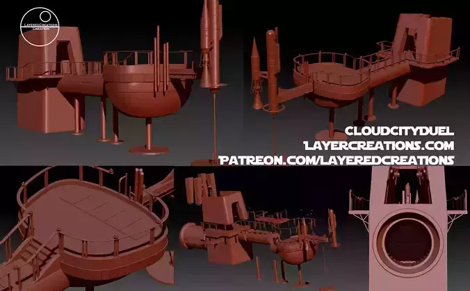 Bespin Duel Diorama Playset 3 75 scale  3D print model