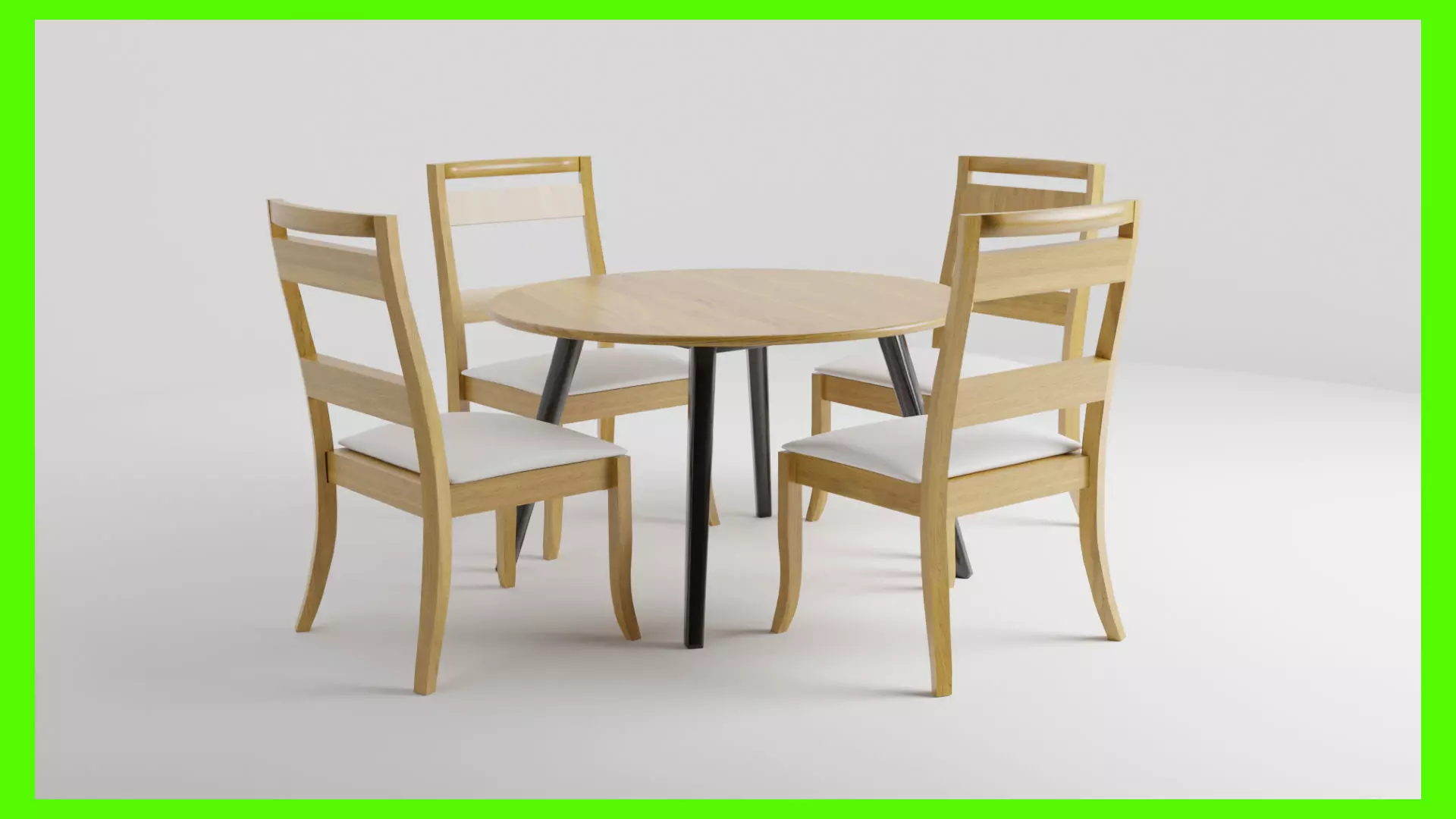 Modern Dinner Table Low-poly 3D model_0