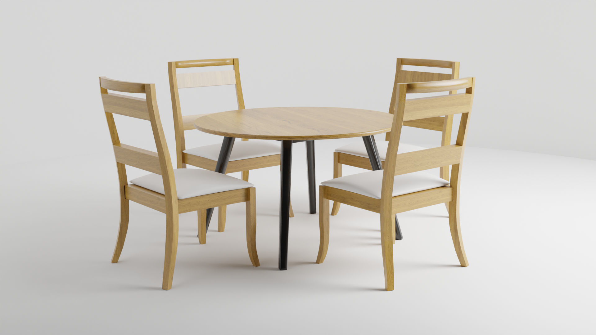Modern Dinner Table Low-poly 3D model_2
