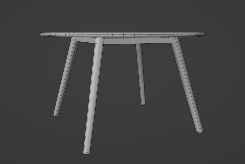 Modern Dinner Table Low-poly 3D model_4