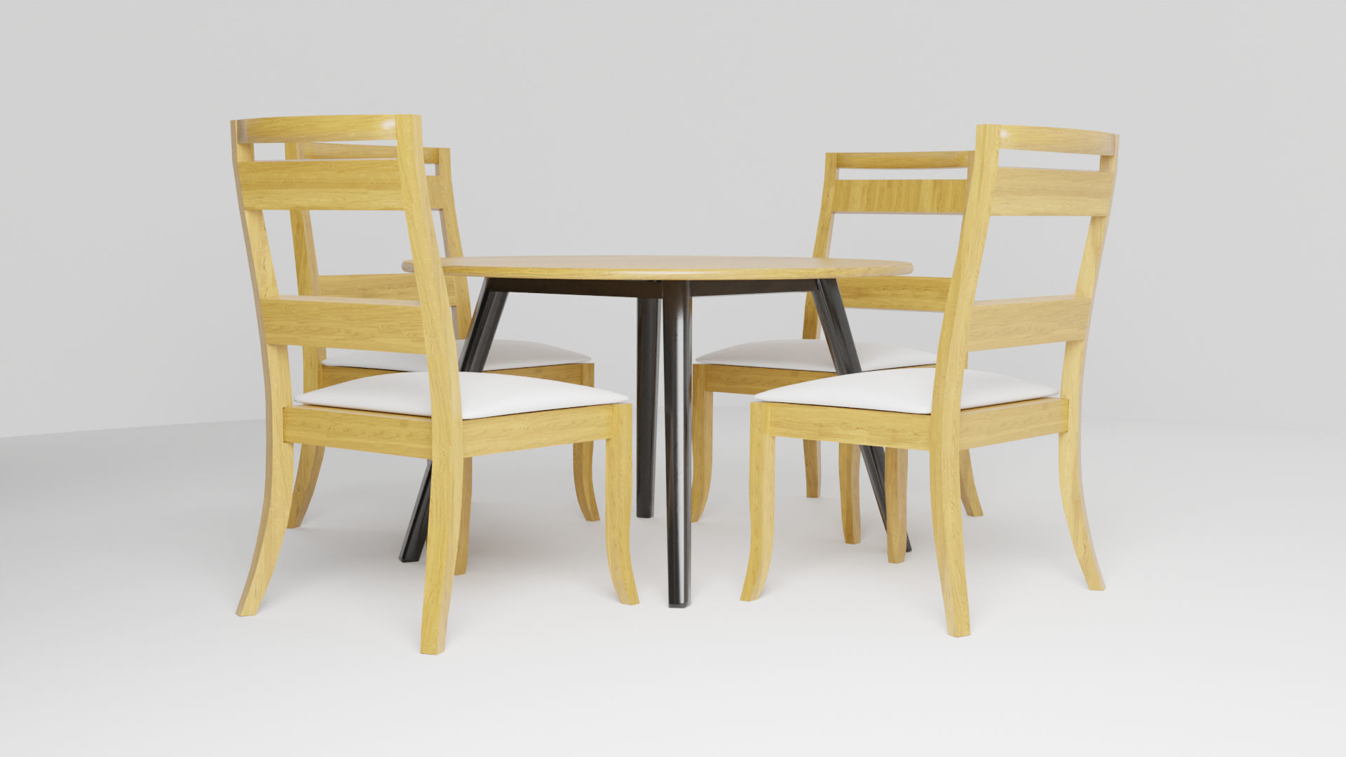 Modern Dinner Table Low-poly 3D model_3