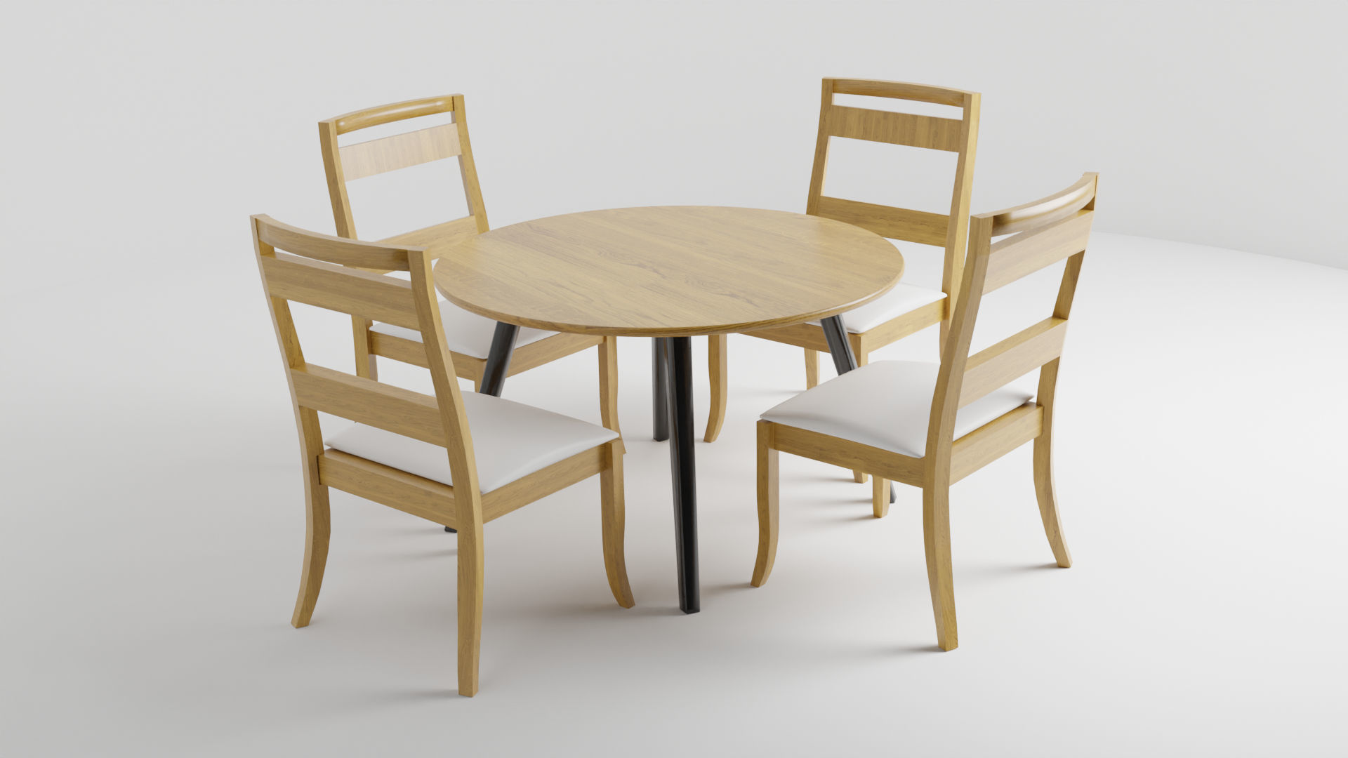 Modern Dinner Table Low-poly 3D model_1