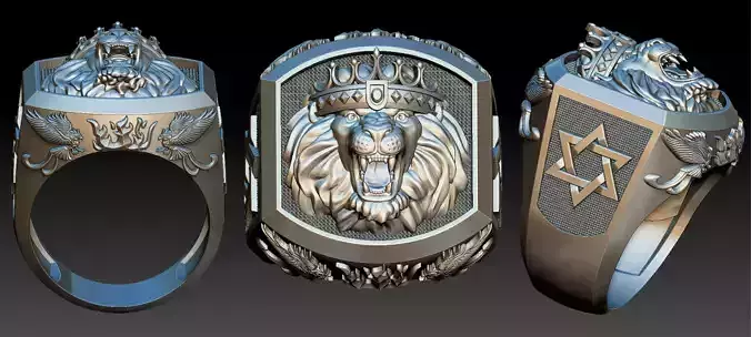 Lion Face Ring - Leao  3D print model