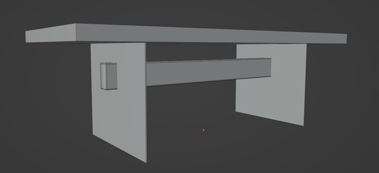 Modern Dinner Table Low-poly 3D model_4