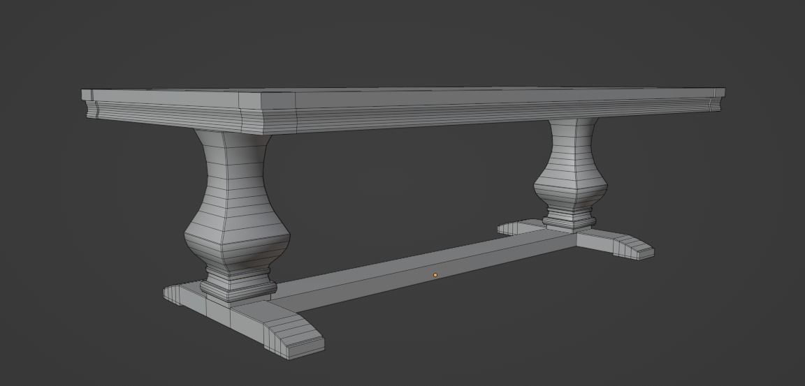 Classic Dinner Table Low-poly 3D model_4