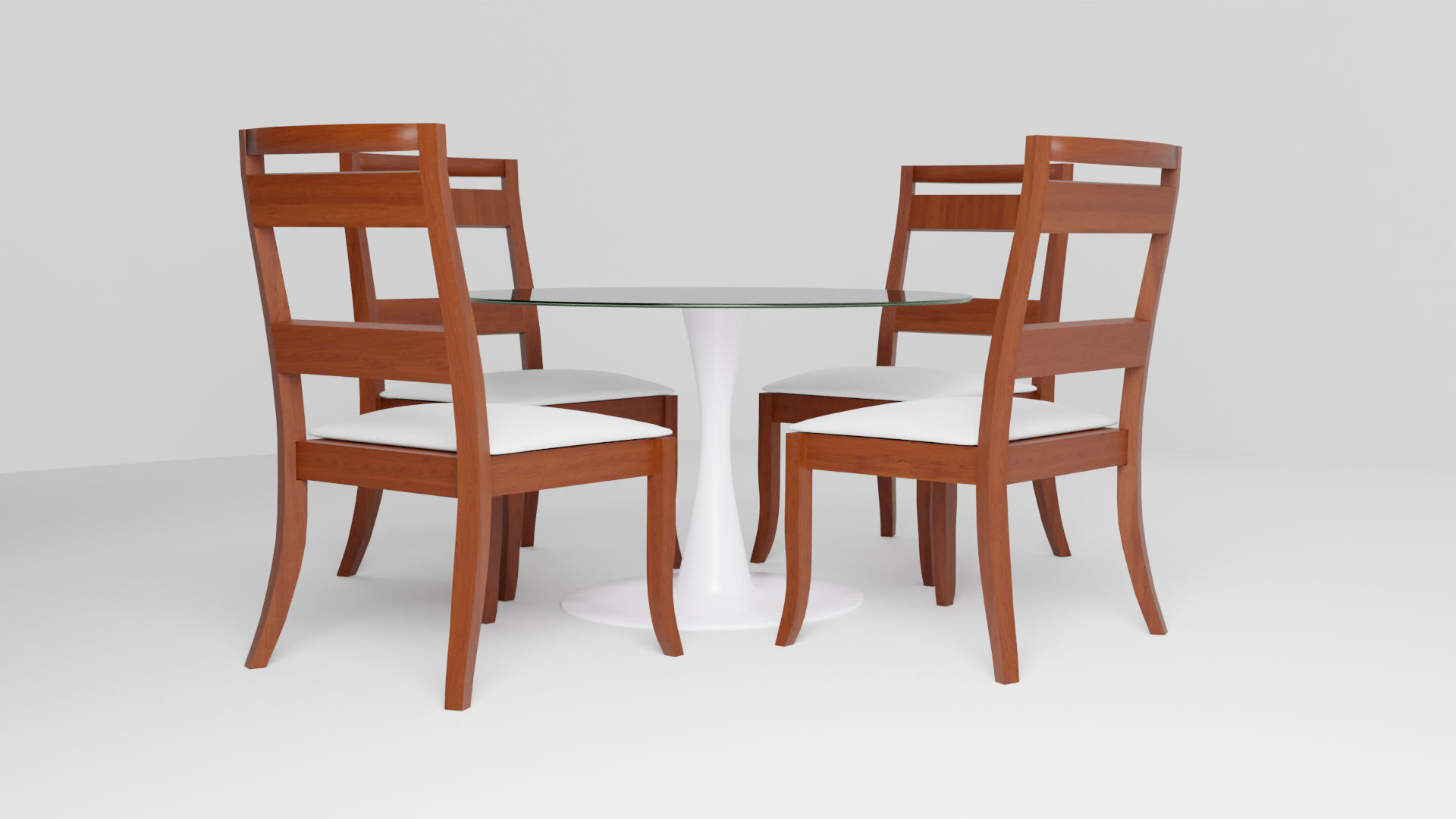 Modern Dinner Table Low-poly 3D model_3