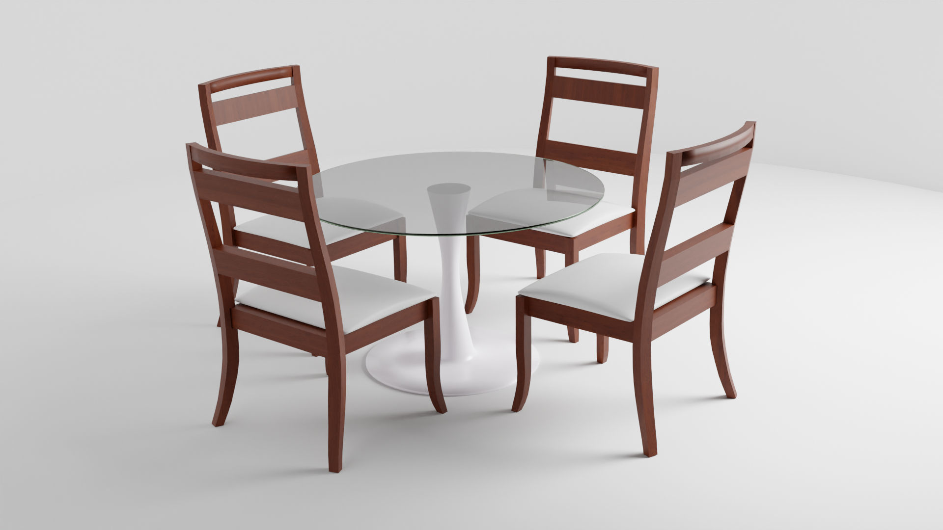 Modern Dinner Table Low-poly 3D model_1