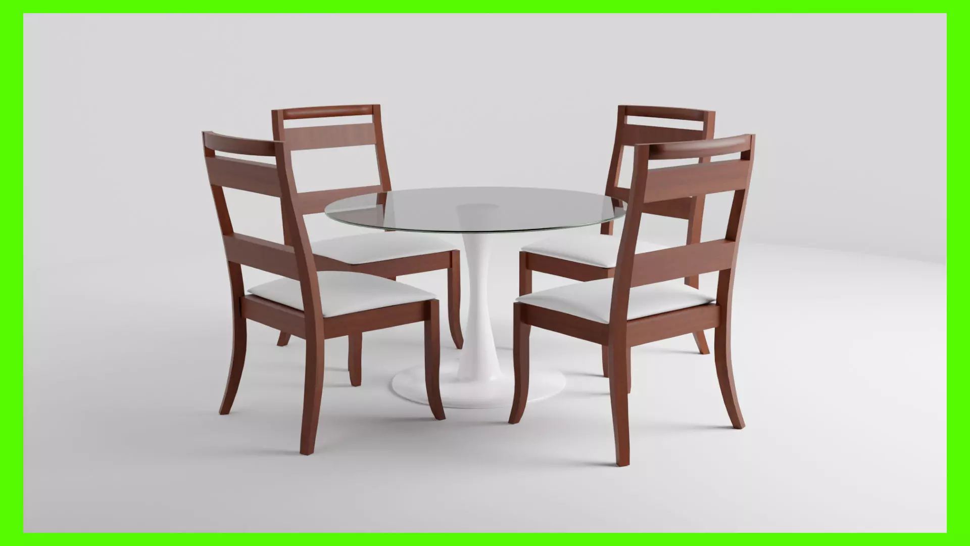 Modern Dinner Table Low-poly 3D model_0
