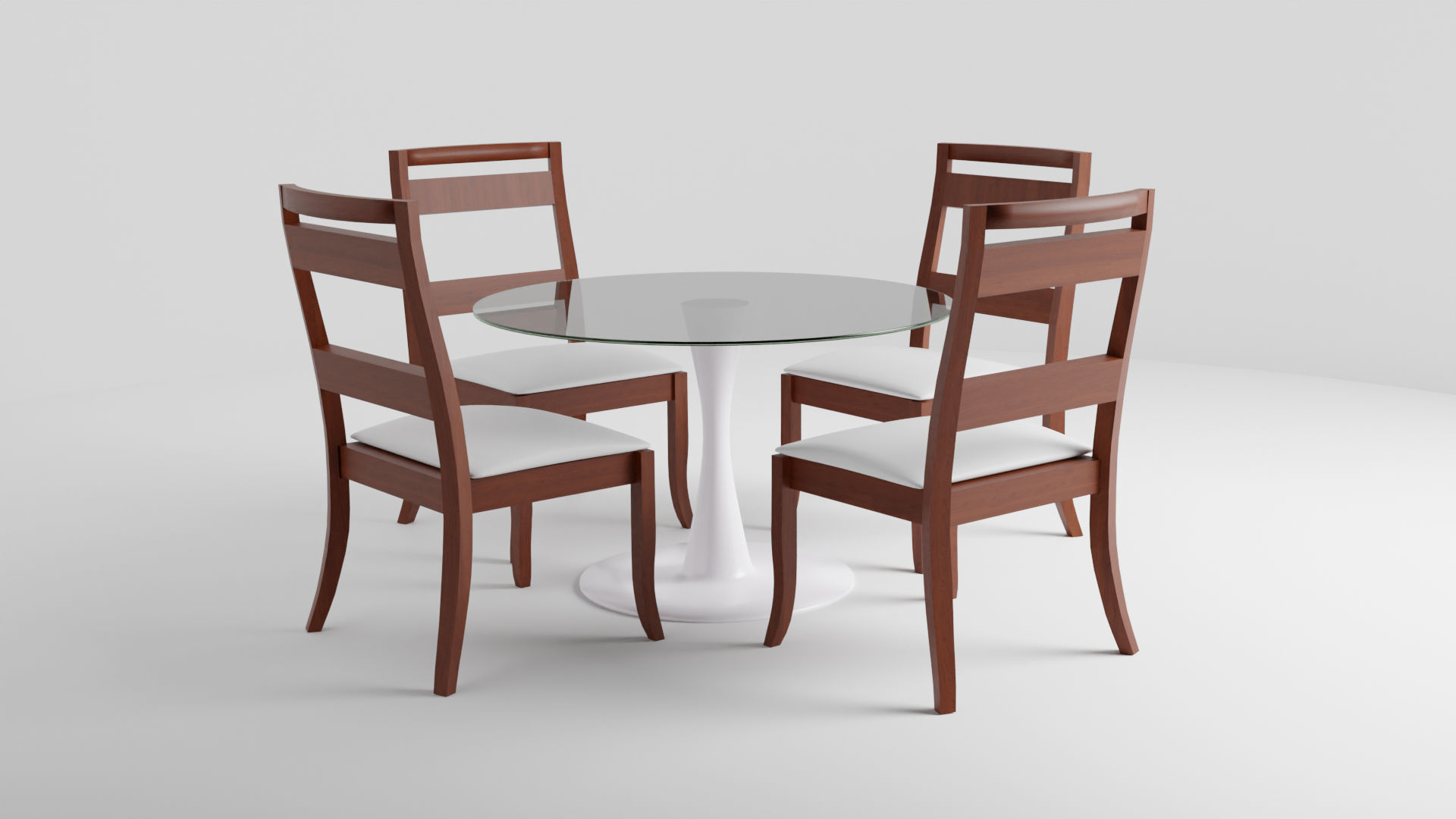 Modern Dinner Table Low-poly 3D model_2