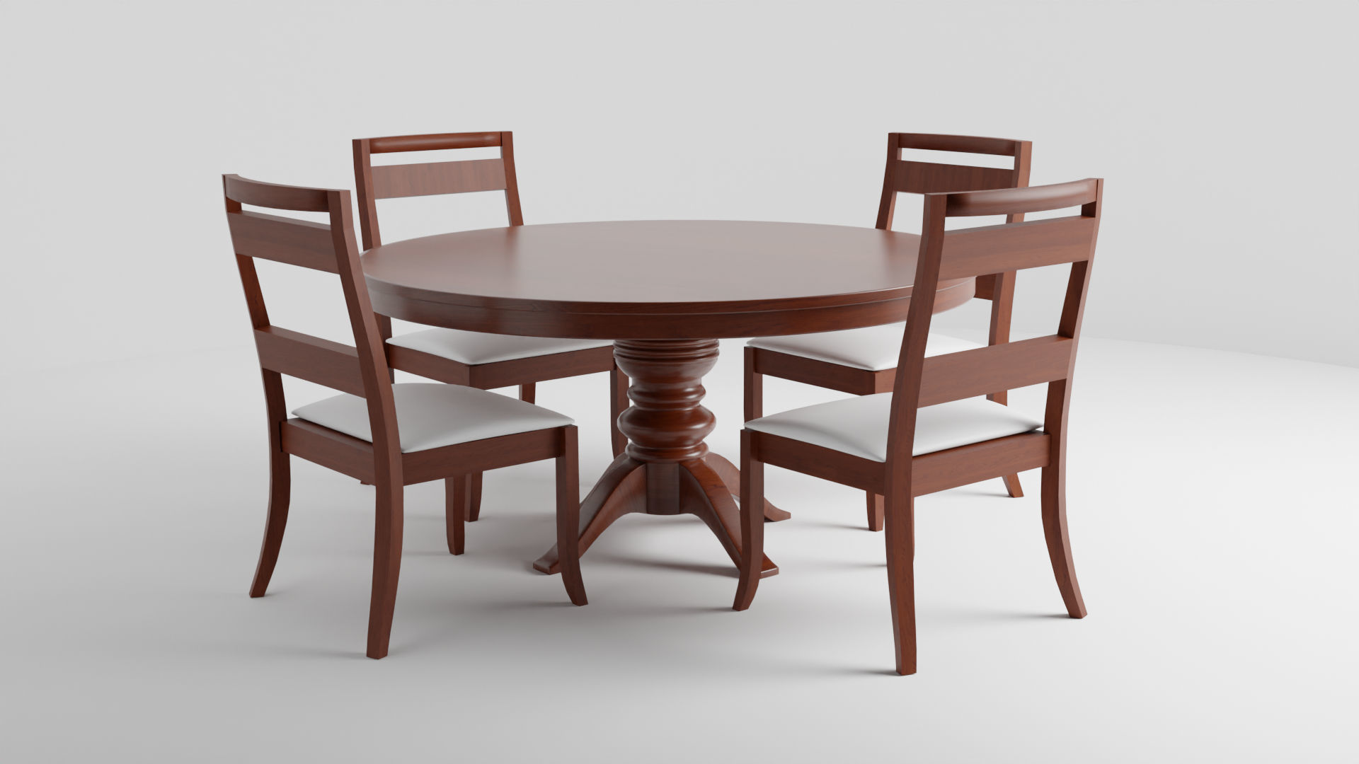 Classic Dinner Table Low-poly 3D model_2