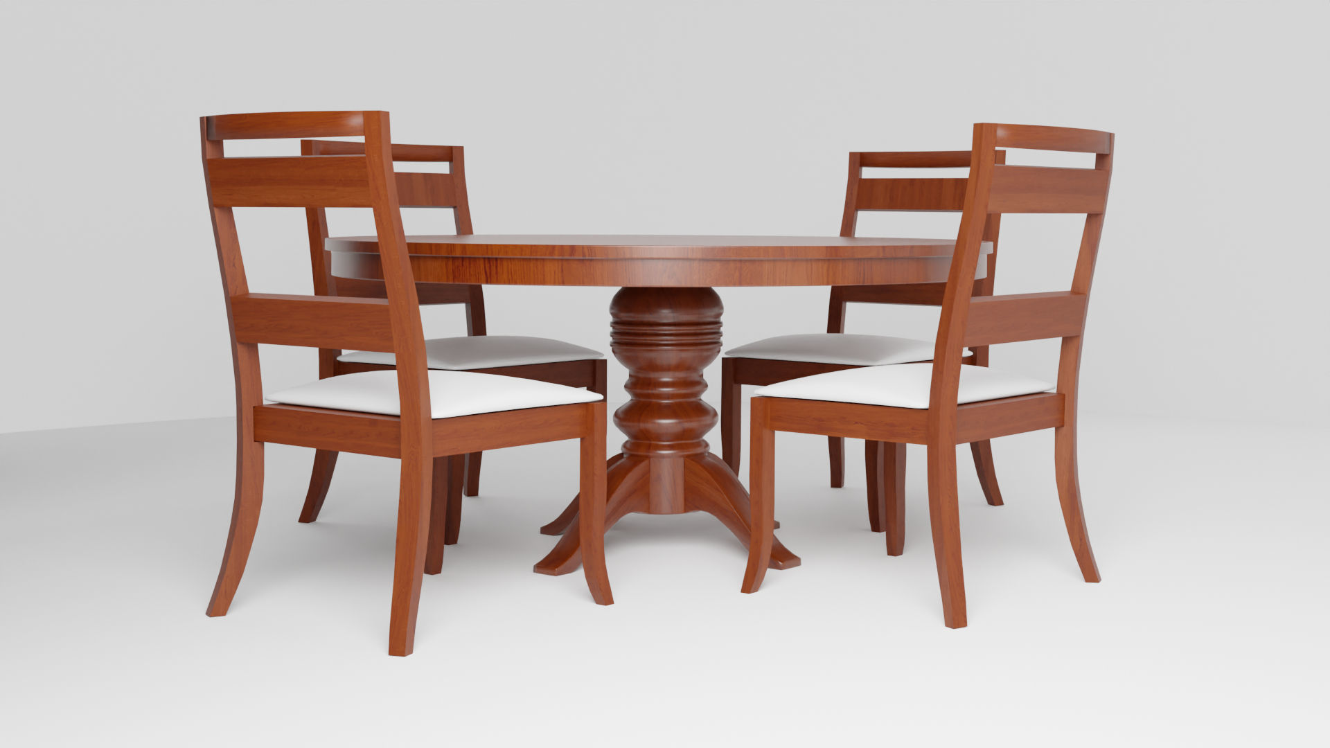 Classic Dinner Table Low-poly 3D model_3