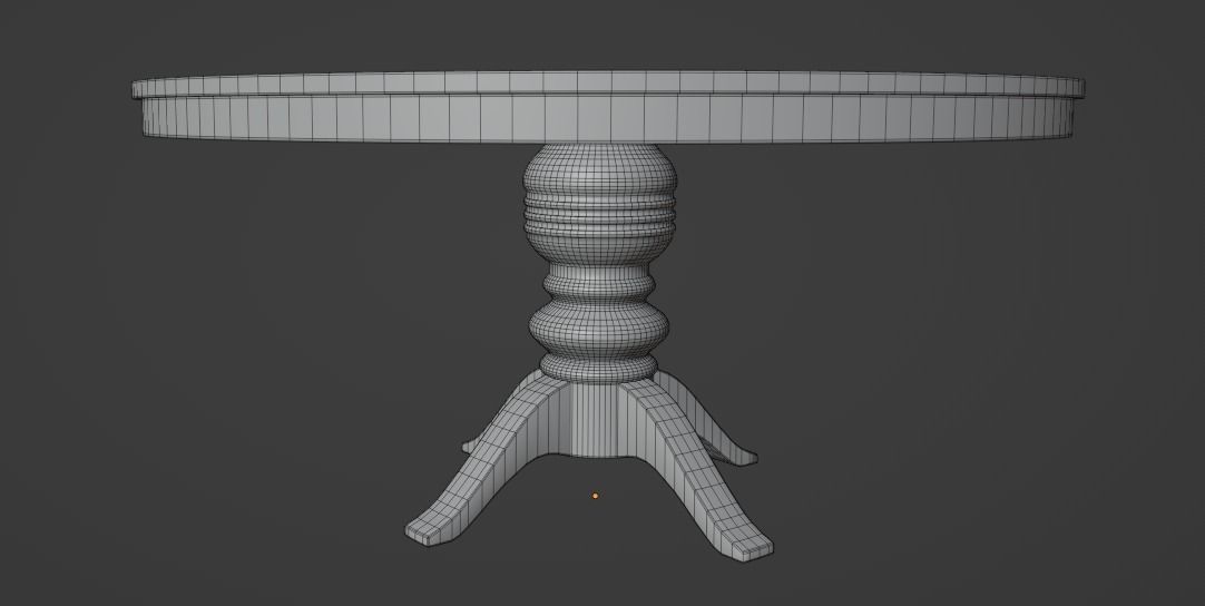 Classic Dinner Table Low-poly 3D model_4