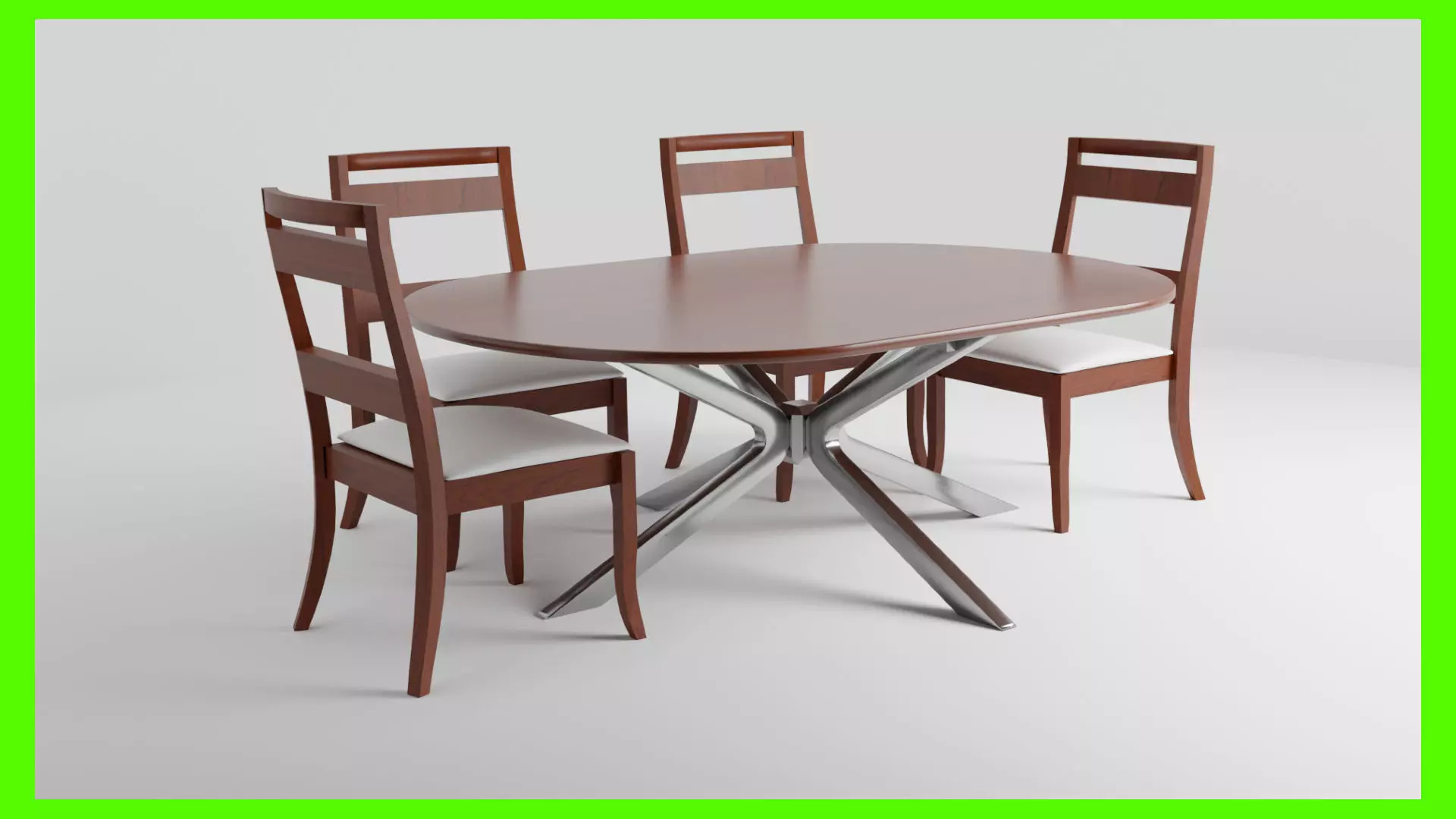 Modern Dinner Table Low-poly 3D model_0