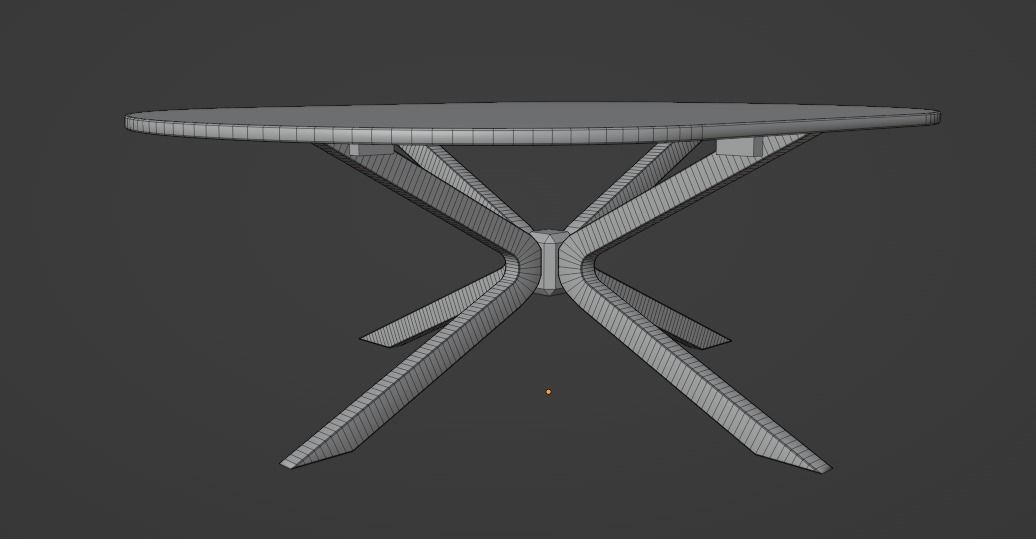 Modern Dinner Table Low-poly 3D model_4