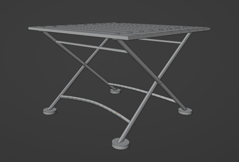 Outdoor Table Free low-poly 3D model_4