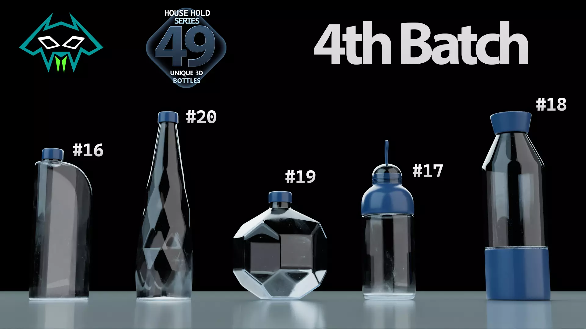 House Hold Series - 49 Unique 3D Bottles - 4th Batch Low-poly 3D model_0