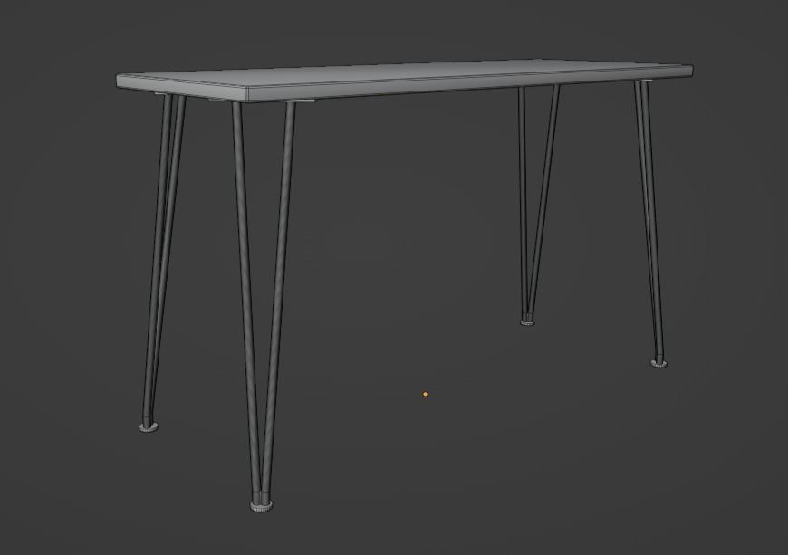 Outdoor Table Low-poly 3D model_4