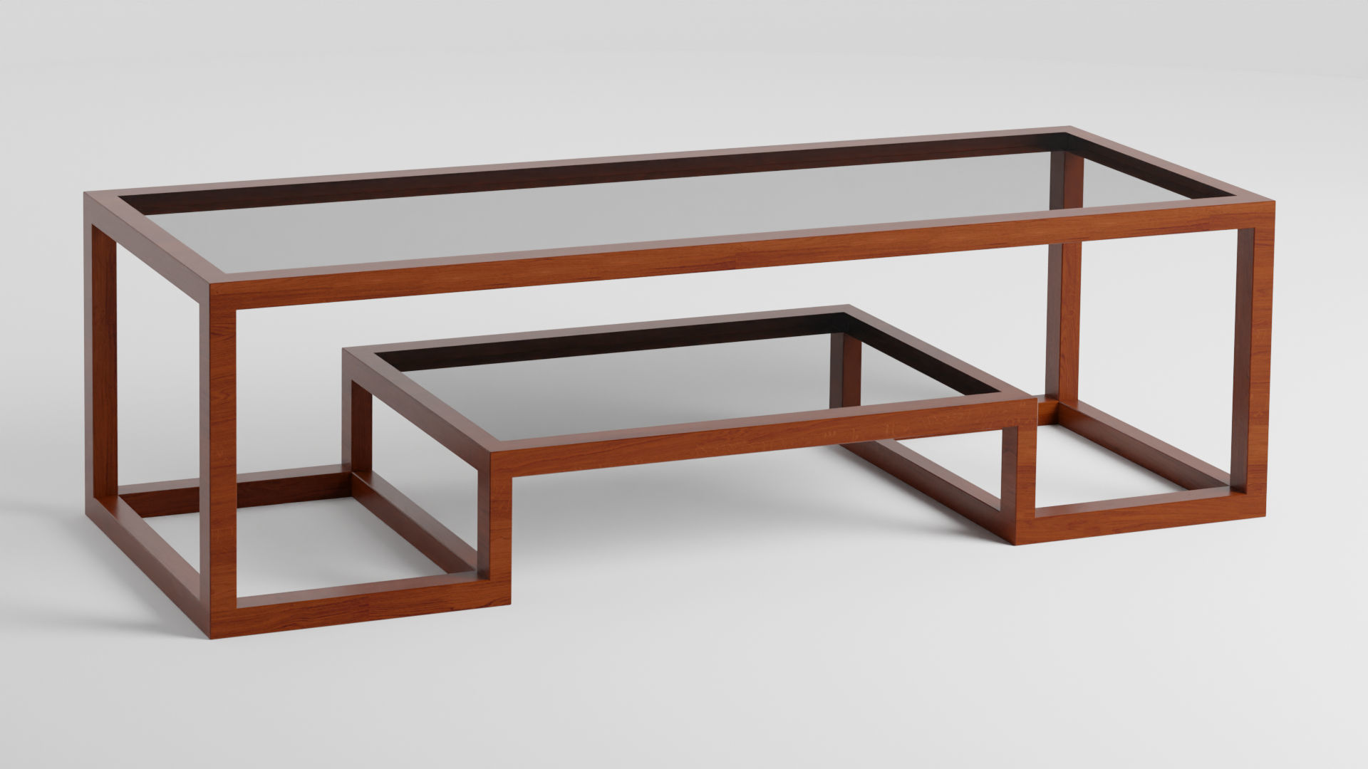 Modern Coffee Table Low-poly 3D model_2