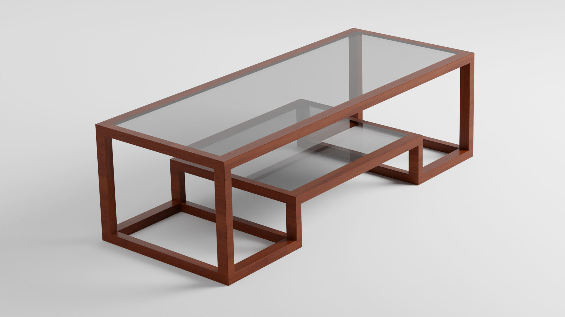 Modern Coffee Table Low-poly 3D model_1