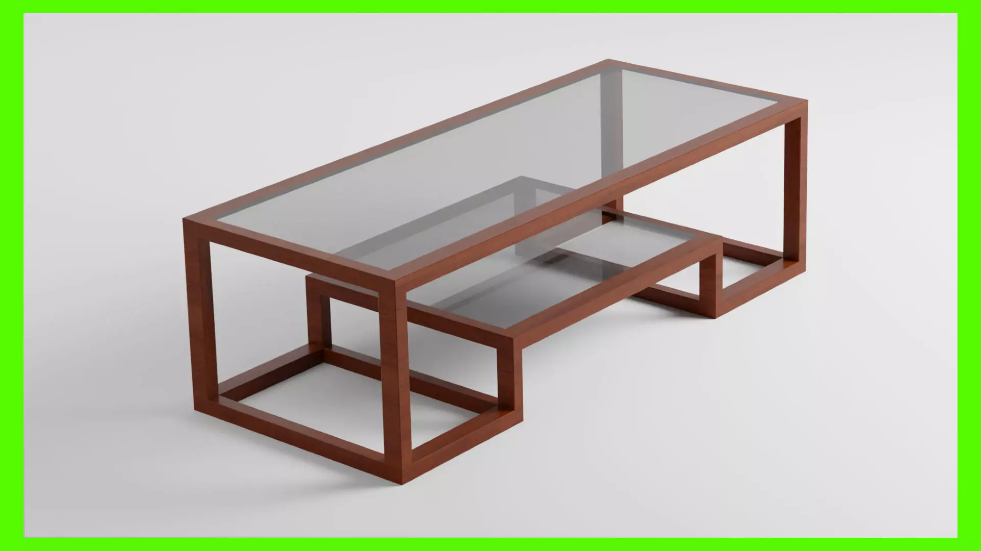 Modern Coffee Table Low-poly 3D model_0
