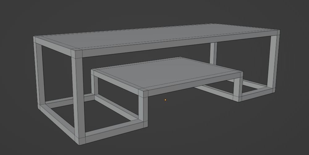 Modern Coffee Table Low-poly 3D model_4