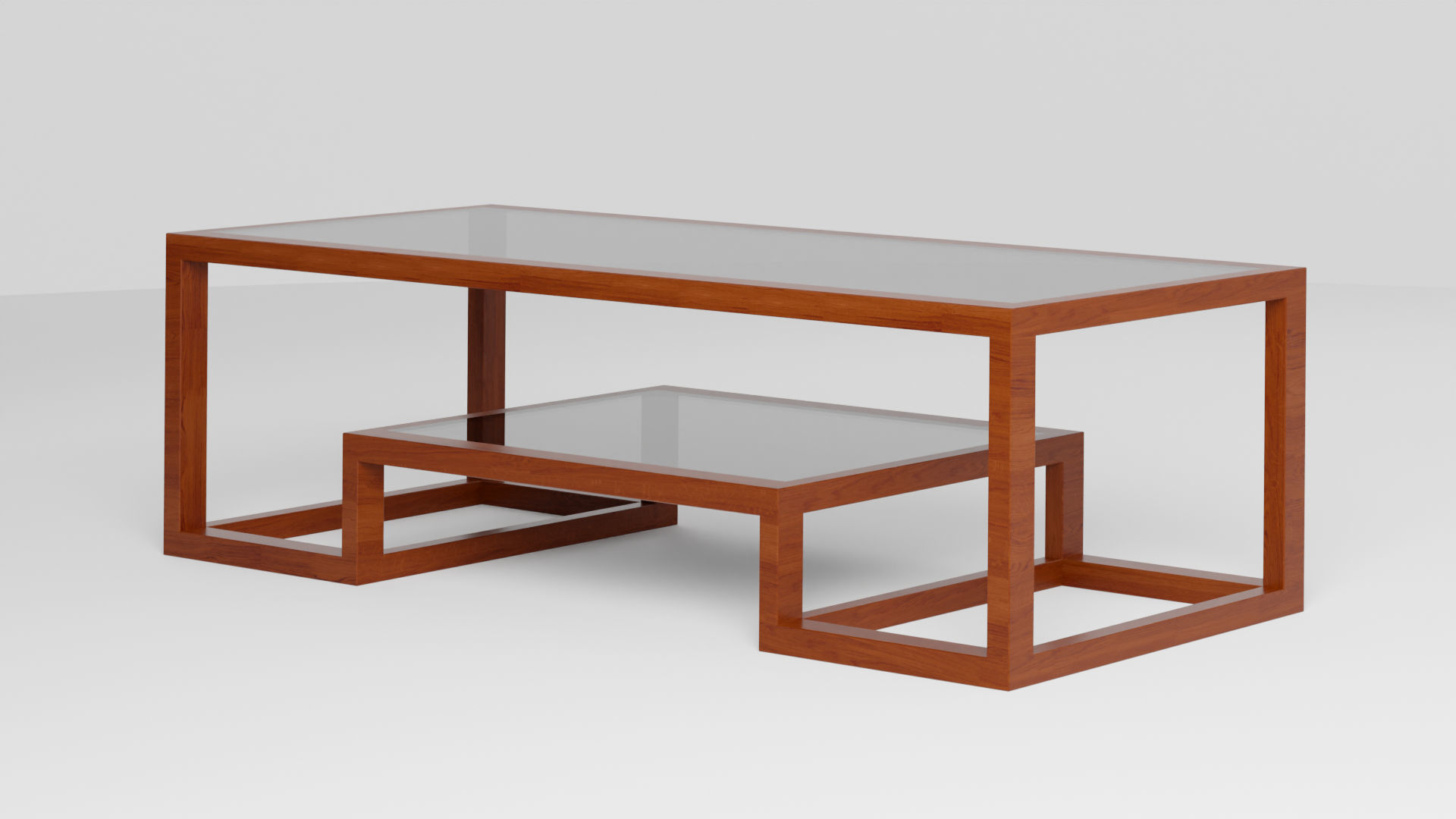 Modern Coffee Table Low-poly 3D model_3
