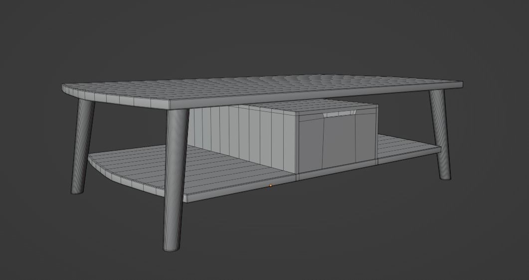 Modern Coffee Table Low-poly 3D model_4