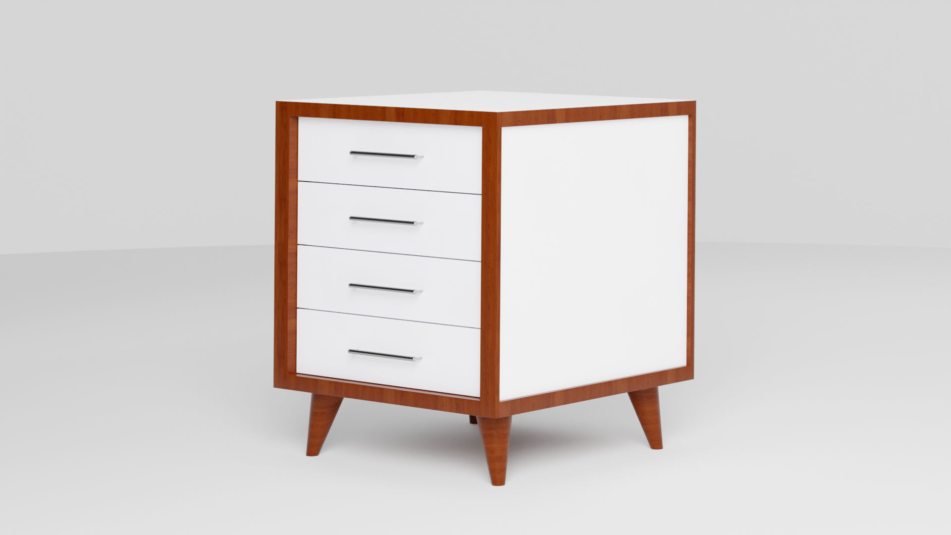 Modern Bedside Table  Low-poly 3D model_3