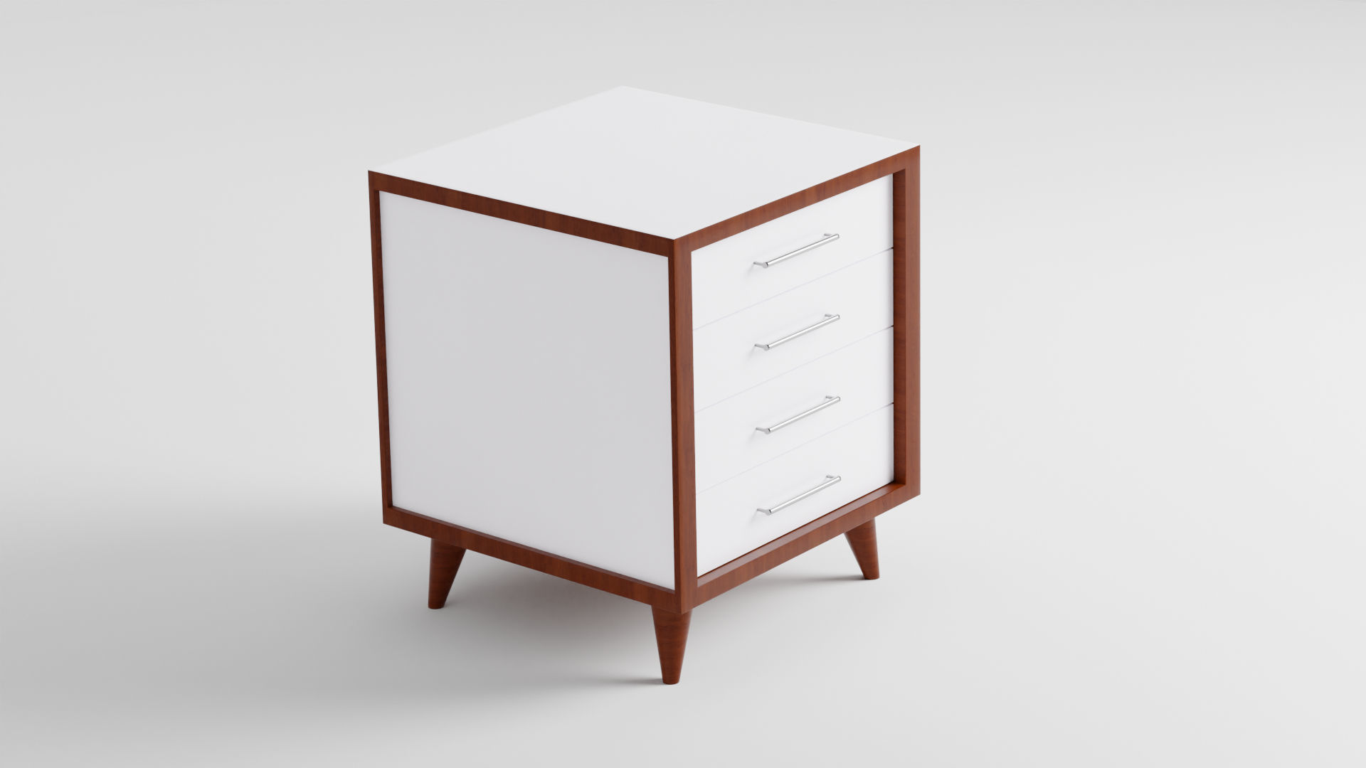 Modern Bedside Table  Low-poly 3D model_1