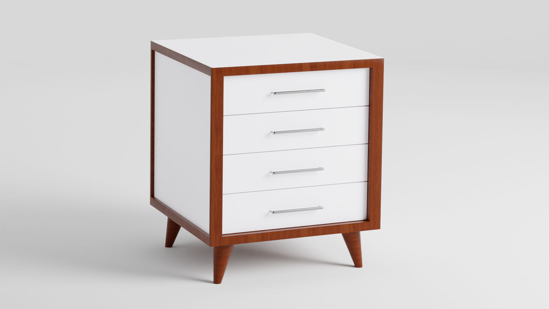 Modern Bedside Table  Low-poly 3D model_2