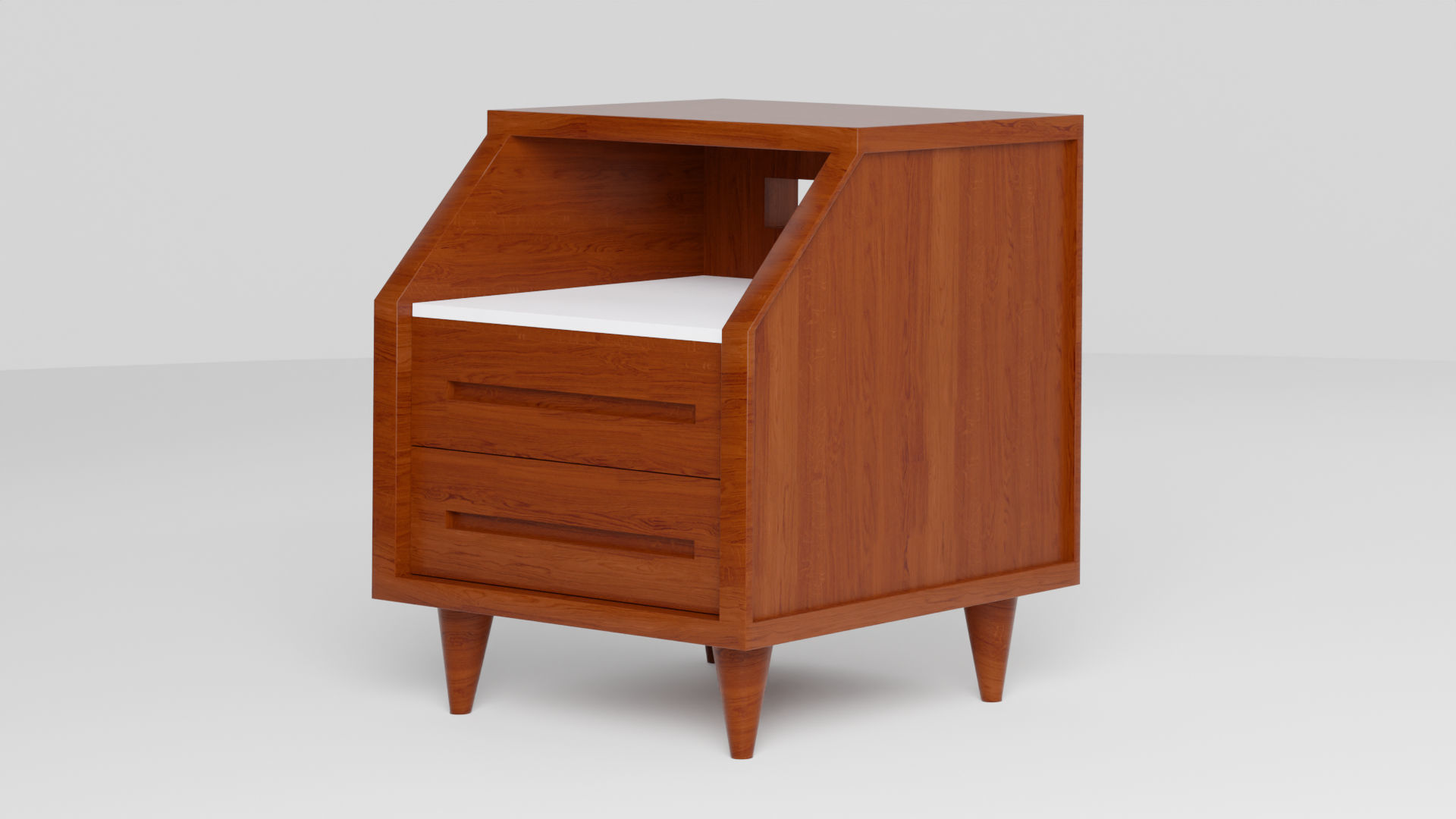 Modern Bedside Table Low-poly 3D model_3