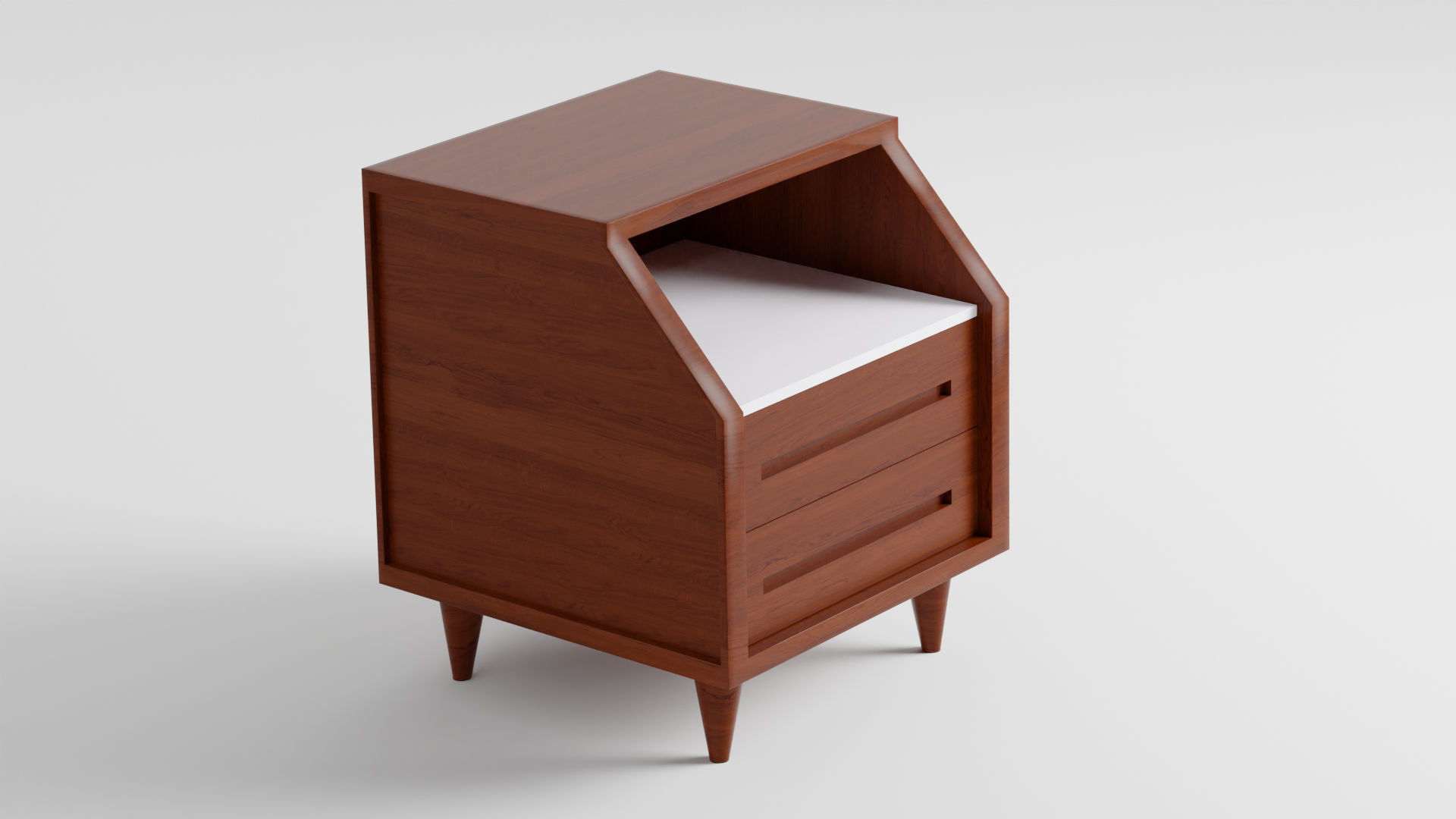 Modern Bedside Table Low-poly 3D model_1