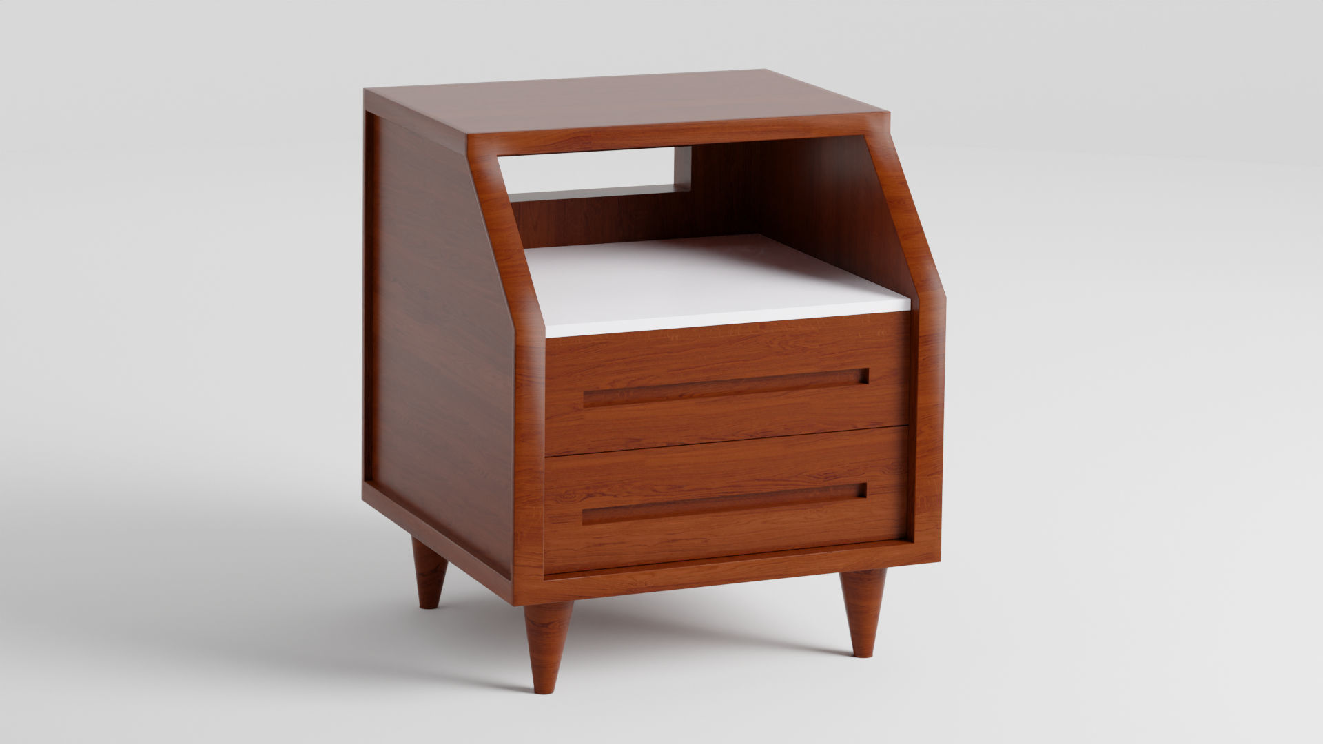 Modern Bedside Table Low-poly 3D model_2