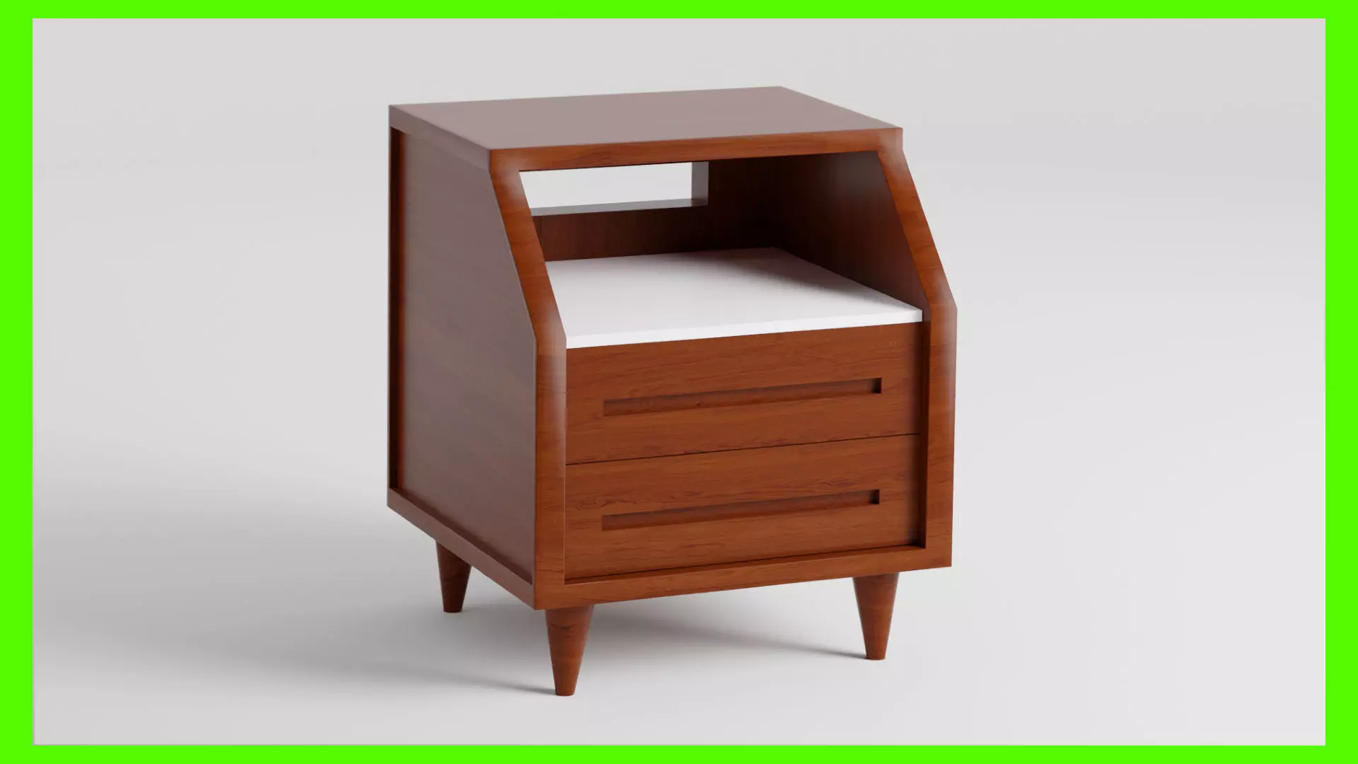 Modern Bedside Table Low-poly 3D model_0