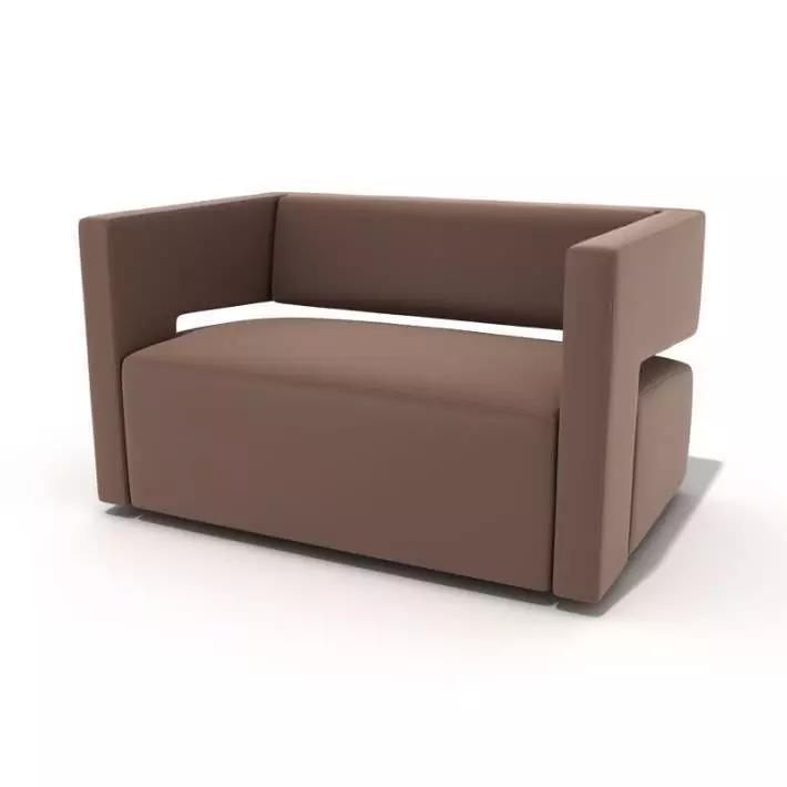 Modern Loveseat Minimalist 3D model_0